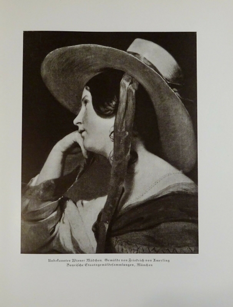 Alter Druck von 1941 - Unbekanntes Wiener Mädchen. Gemälde von Friedrich von Amerling - alter Druck